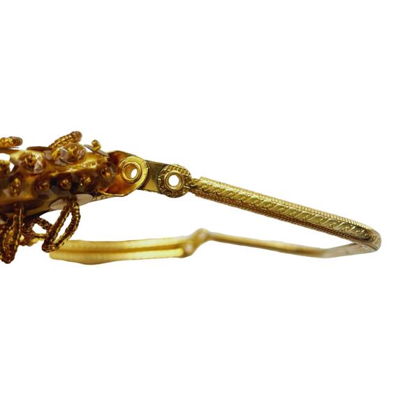 Vintage Simon Beaded Top Handle Handbag Gold - Picture 10 of 13